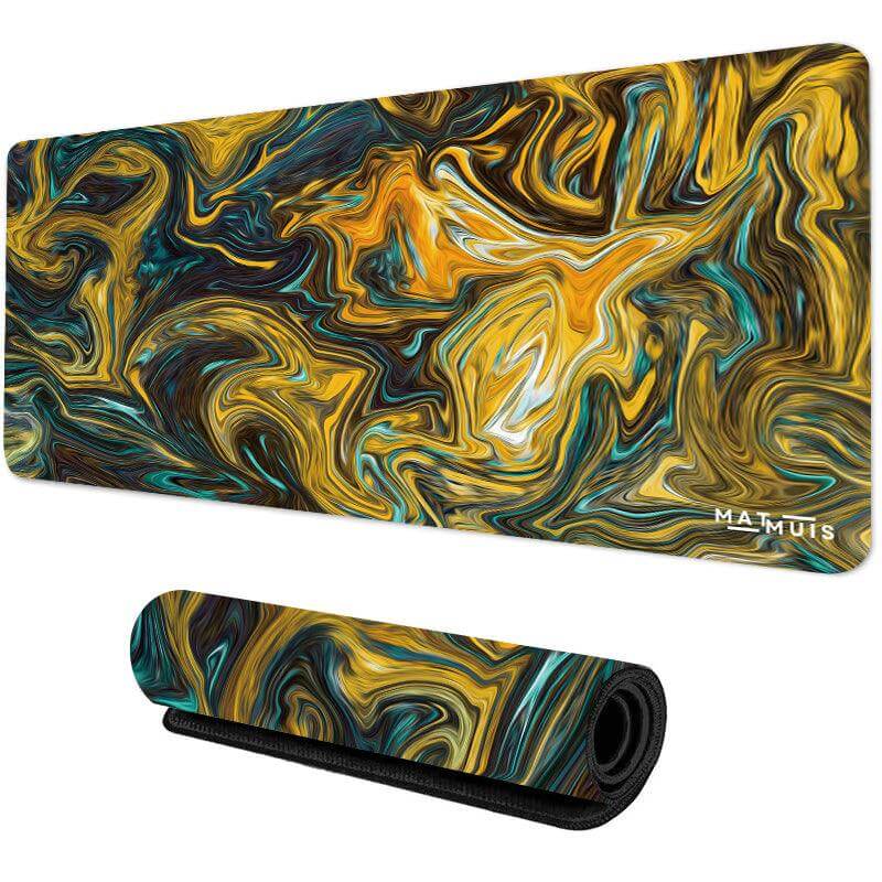 Swirl Abstract Gold Ore | XXL Gaming Muismat