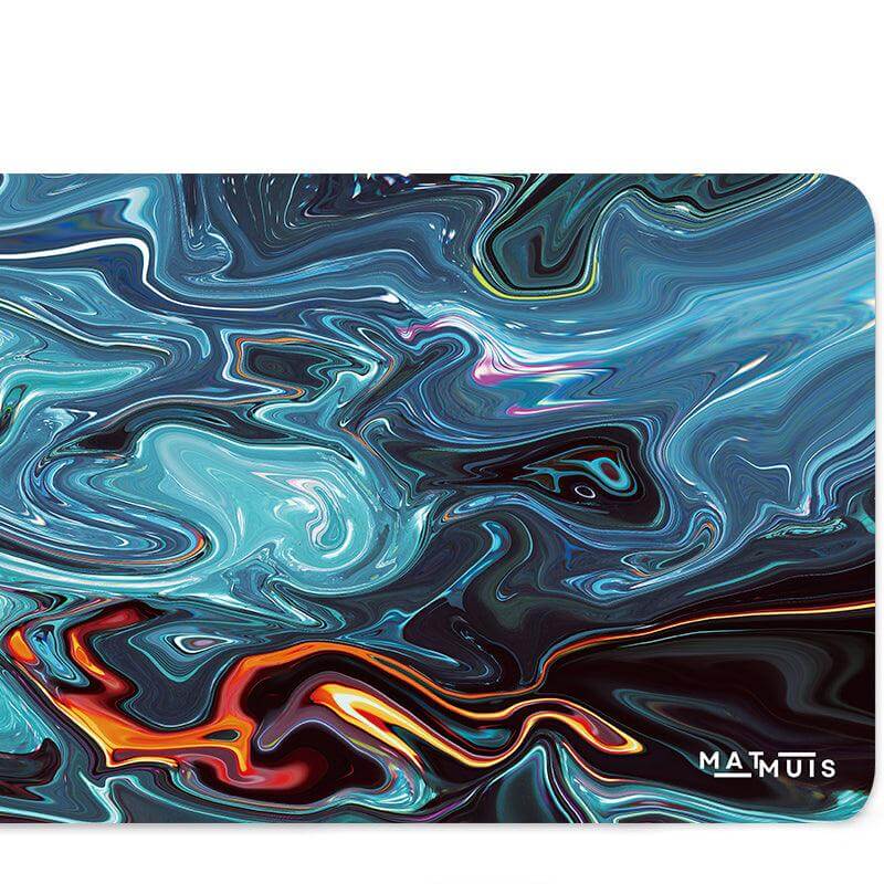 XXL Muismat | Swirl Abstract Blue Lagoon