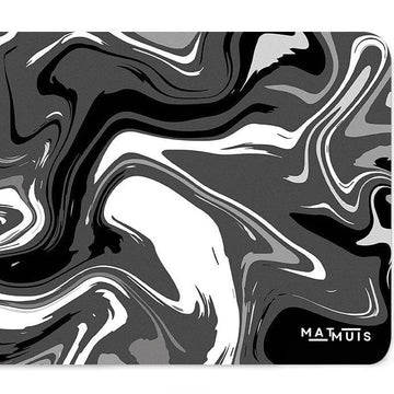 XXL Muismat | Liquid Abstract Black Chrome