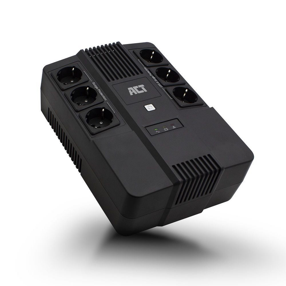ACT AC2300 Line-Interactive UPS | 600 VA | 6 Stopcontacten (3 op Accu) | AVR Spanningstabilisatie | Netspanningsbeveiliging - Matmuis - Matmuis