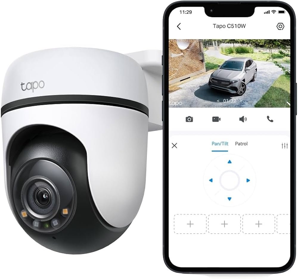 TP Link Tapo C510W | 2K 3MP WiFi Beveiligingscamera | 2304 x 1296 | 360° Pan/Tilt | Nachtzicht in Kleur | IP65 - Matmuis