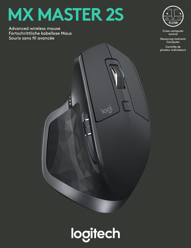 Logitech MX Master 2S | Draadloze Bluetooth Muis | Rechtshandig | 4000 DPI | Grafiet - Matmuis - Matmuis