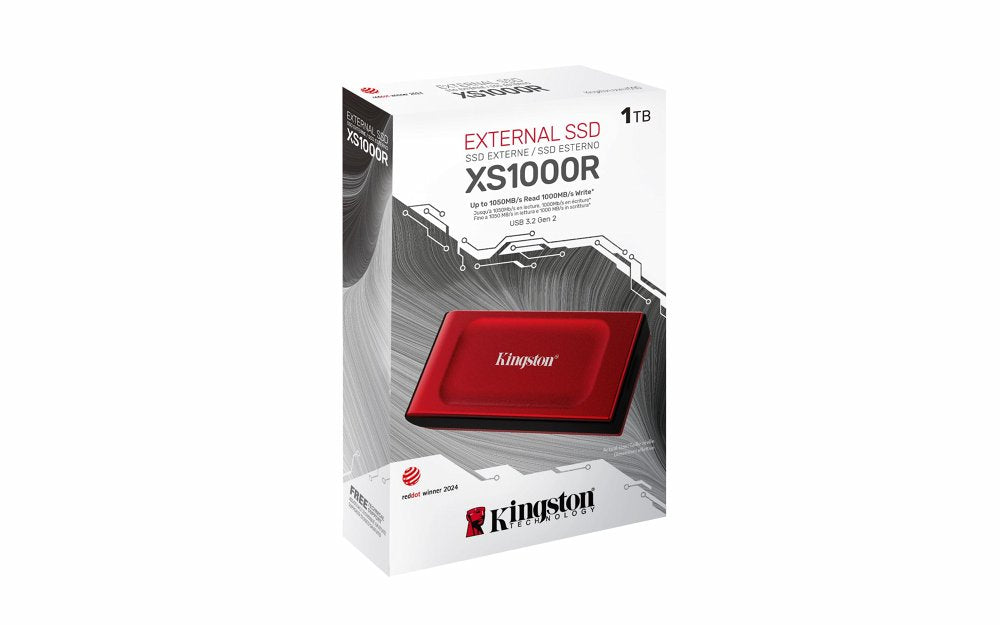 Kingston Technology XS1000 Red | 1TB | External Portable SSD | USB 3.2 Gen 2 - Matmuis