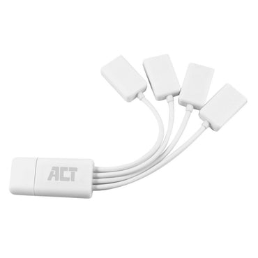ACT AC6210 | Interface Hub | USB 3.2 Gen 1 (3.1 Gen 1) Type-A | 480 Mbit/s | Wit - Matmuis - Matmuis