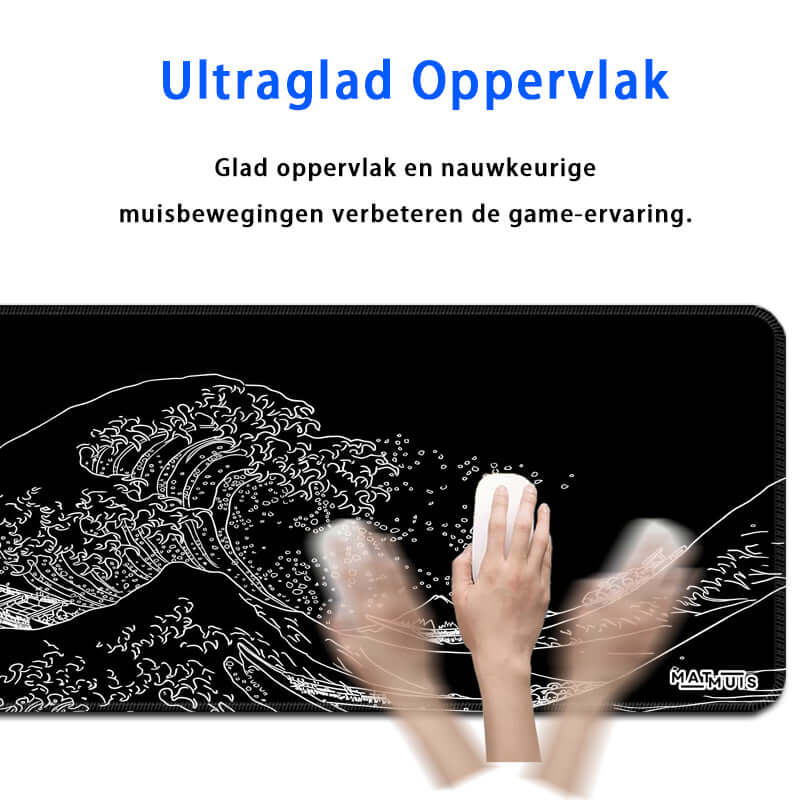 XXL Muismat | Wave Trace Black