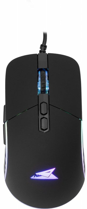 Baracuda NAUTILUS RGB | Bekabelde Gaming Muis | Rechtshandig | USB-A | 12800 DPI | Zwart - Matmuis - Matmuis