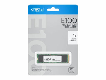 Crucial E100 | 1TB NVMe SSD | M.2 Gen4 | 5.000MB/s Lezen | 4.500MB/s Schrijven - Matmuis - Matmuis