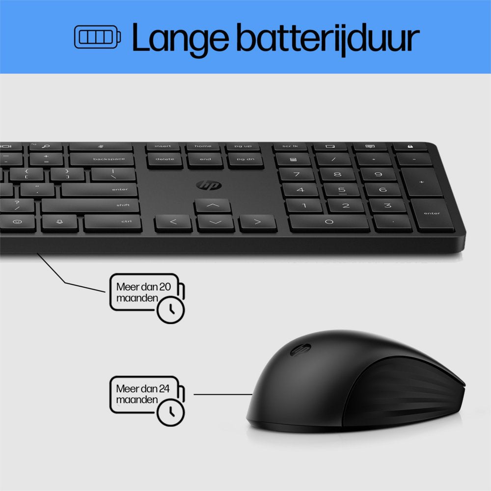 HP 650 | Draadloze Muis en Toetsenbordcombo | QWERTY - Matmuis - Matmuis