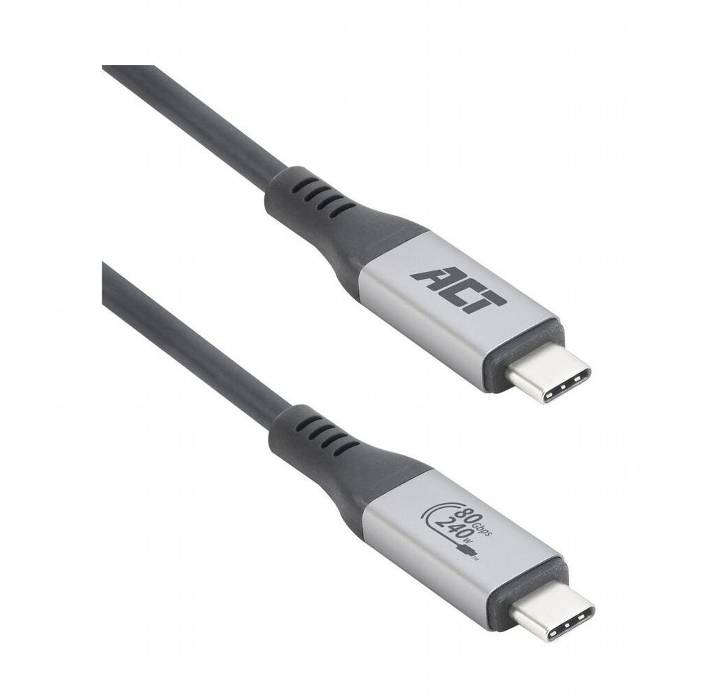 ACT AC7431 | Thunderbolt 5 USB4 Kabel | USB-C naar USB-C | 1,5 m | USB-IF gecertificeerd | Zwart - Matmuis - Matmuis