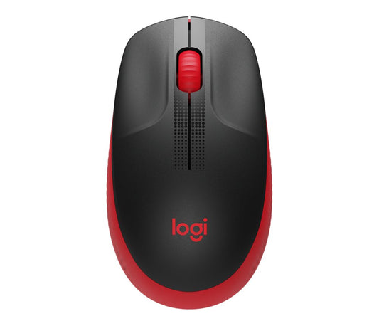 Logitech M190 | Draadloze Muis | Links- en Rechtshandig | RF | 1000 DPI | Zwart/Rood - Matmuis - Matmuis