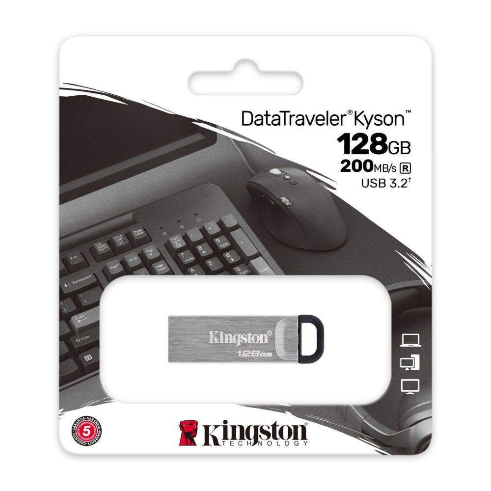 Kingston DataTraveler Kyson | 128GB USB-A 3.2 Flash Drive | Zilver
