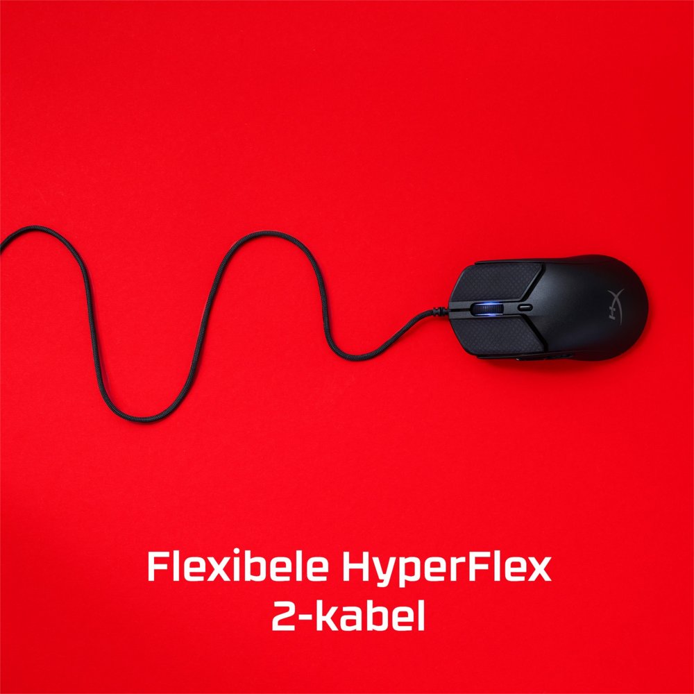 HyperX Pulsefire Haste 2 | Bedrade Gaming Muis | Rechtshandig | USB-A | 26000 DPI | Zwart - Matmuis - Matmuis