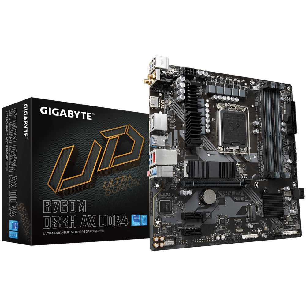 Gigabyte B760M DS3H AX DDR4 | Socket LGA 1700 | Intel B760 | 4xDDR4 | Micro-ATX | Moederbord - Matmuis - Matmuis