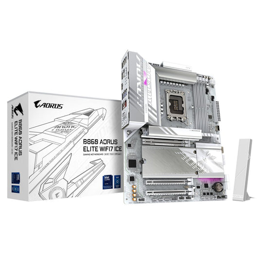 Gigabyte B860 AORUS ELITE WIFI7 ICE | Socket LGA 1851 (V1) | Intel B860 | 4xDDR5 | ATX | Moederbord - Matmuis - Matmuis