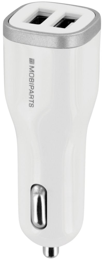 Mobiparts Car Charger | Dual USB-A Autolader 24W / 4.8A | Wit