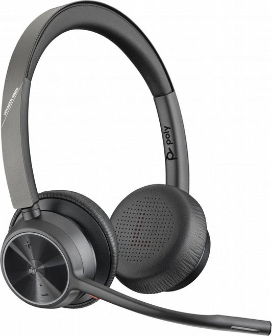 Poly Voyager 4320 MS Stereo | Bluetooth Headset | USB-A Dongle (BT700) | Zwart - Matmuis - Matmuis