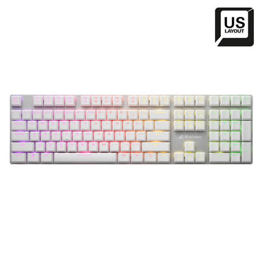 Sharkoon PureWriter RGB Wit | Bedraad Toetsenbord | QWERTY US - Matmuis - Matmuis