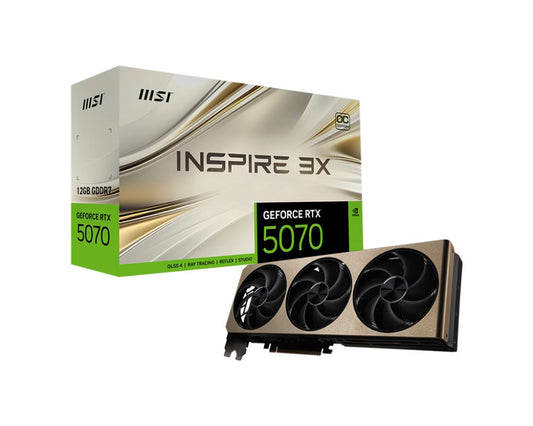 MSI GeForce RTX 5070 INSPIRE 3X OC | 12GB GDDR7 | DLSS 4 | Videokaart | Nvidia GPU - Matmuis