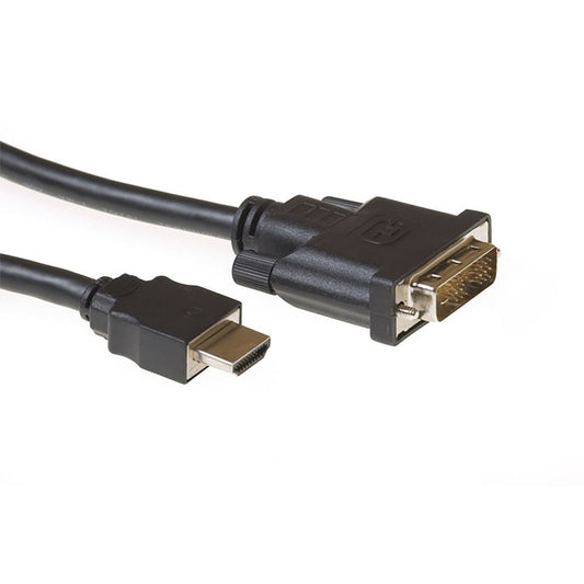 ACT AC7520 | HDMI naar DVI-D Kabel | 2 m | Zwart - Matmuis - Matmuis