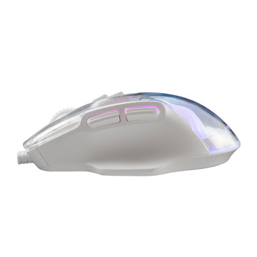 Baracuda ANGLERFISH RGB | Bedrade Gaming Muis | USB-A | 7200 DPI | Wit - Matmuis - Matmuis