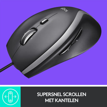 Logitech M500s Advanced | Bekabelde Muis | Rechtshandig | USB-A | 4000 DPI | Zwart/Zilver - Matmuis - Matmuis