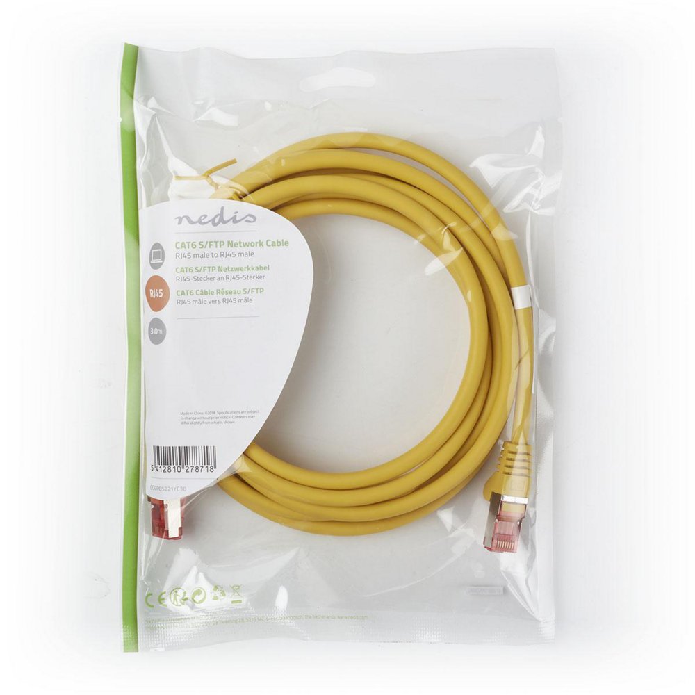 Nedis netwerkkabel | Cat6 | SF/UTP (S-FTP) | 3 m | Geel | CCGP85221YE30 - Matmuis - Matmuis