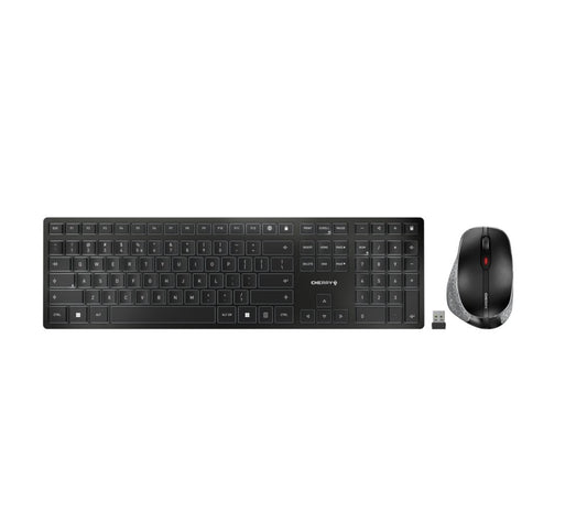 CHERRY DW 9500 Slim | Toetsenbord en Muis | RF Draadloos + Bluetooth | QWERTY (Engels) | Zwart en Grijs - Matmuis - Matmuis