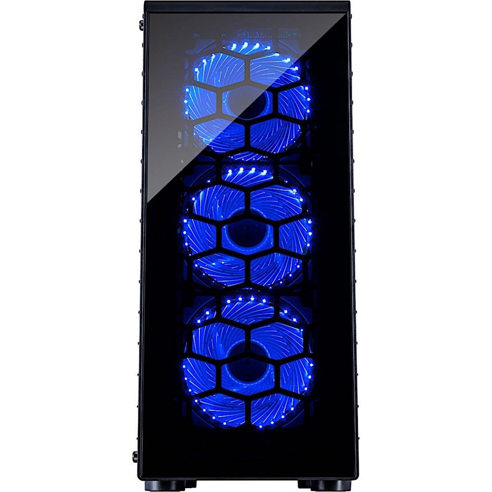 Inter-Tech CXC2 Blue Light | Midi Tower Case | Zwart - Matmuis