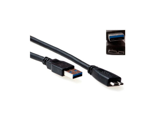 ACT SB3028 | USB 3.2 Gen 1 | USB-A naar Micro-USB-B | 0.5m | Zwart - Matmuis