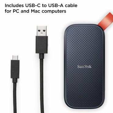 SanDisk Portable SSD | 1TB | USB-C 3.2 Gen 2 | 800 MB/s Lezen | 800 MB/s Schrijven | Zwart - Matmuis