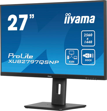 iiyama ProLite XUB2797QSNP-B1 27'' | 2560x1440 QHD IPS | 100Hz | USB-C Dock | KVM Switch | 1ms | Monitor - Matmuis