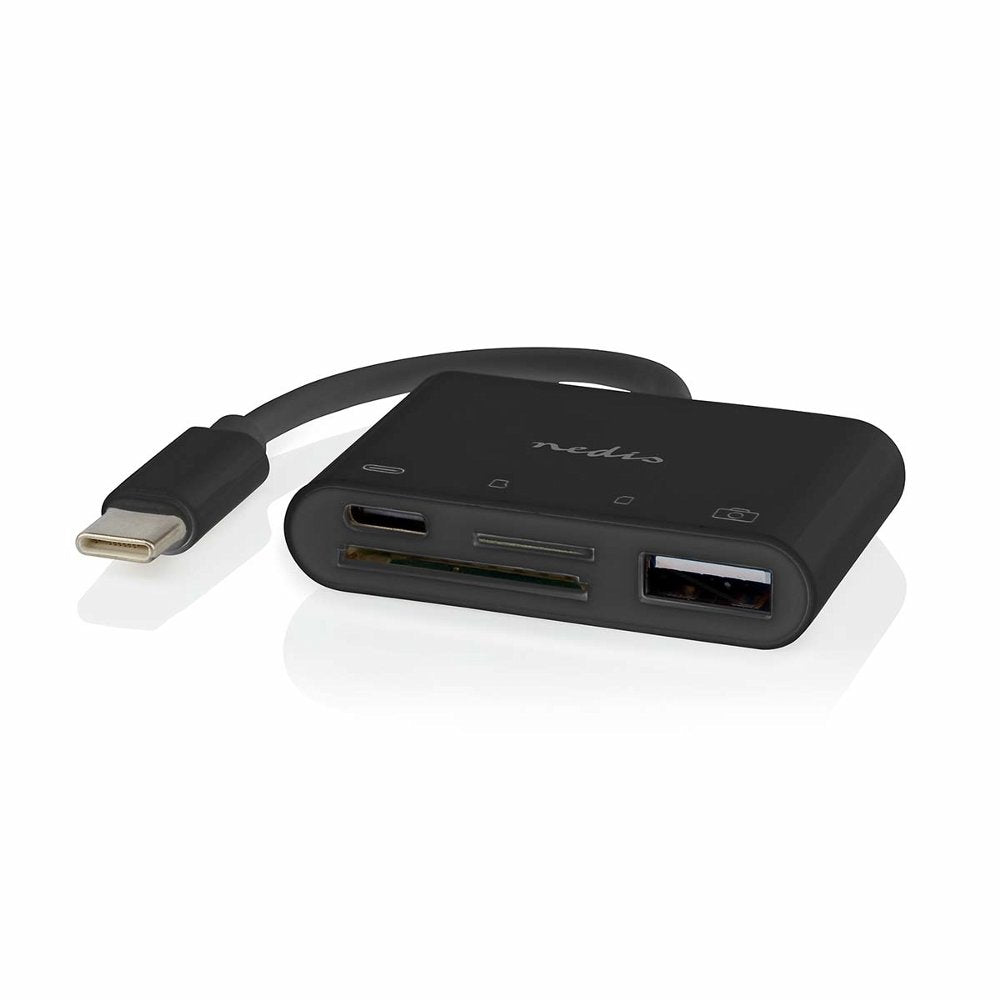 Nedis CCGB64780BK01 | Interface Hub USB 2.0 Type-C | 1× USB-A + 1× USB-C + SD/MicroSD kaartlezer | 480 Mbps | Zwart - Matmuis - Matmuis