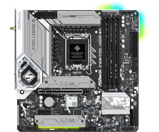 Asrock B760M Steel Legend WiFi | Socket LGA 1700 | Intel B760 | 4xDDR5 | Micro-ATX | Moederbord - Matmuis - Matmuis