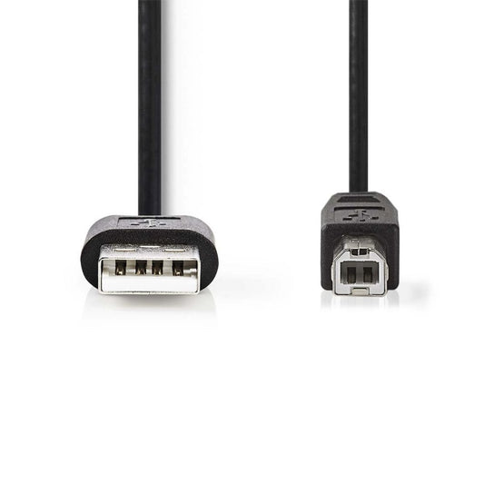 Nedis CCGT60100BK20 | USB 2.0 | USB-A naar USB-B | 2m | Zwart - Matmuis - Matmuis