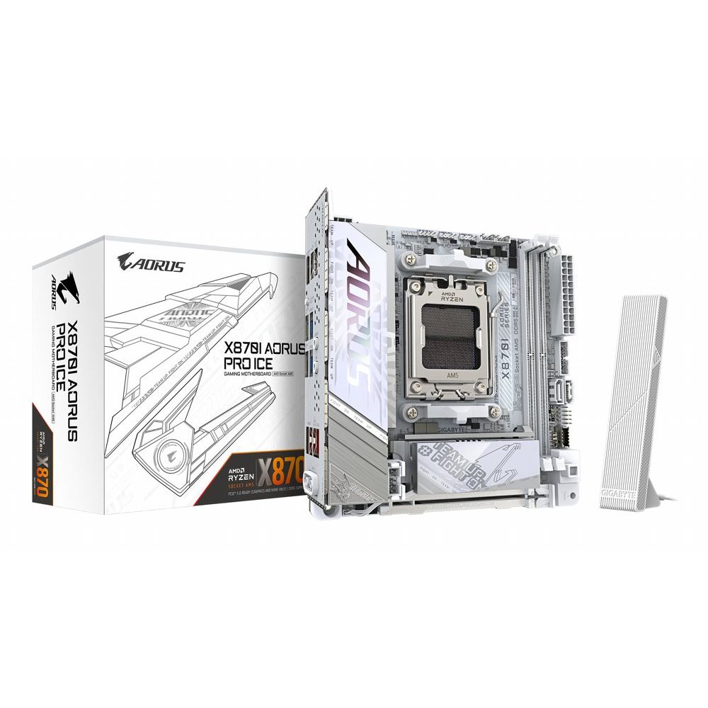 Gigabyte X870I AORUS PRO ICE | Socket AM5 | AMD X870 | 2xDDR5 | Mini ITX | Moederbord - Matmuis