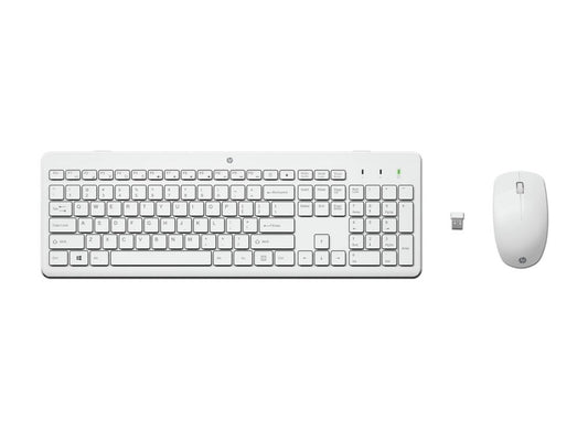 HP 230 | Draadloze Muis- en Toetsenbordcombo | USB | QWERTY | Wit - Matmuis - Matmuis