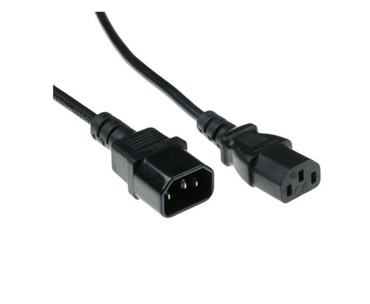 Microconnect AK 5029 | Stroomkabel | C13 naar C14 | 0,6 m | 250V / 10A | Zwart - Matmuis - Matmuis