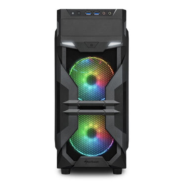 Sharkoon VG7-W RGB | Midi Tower Behuizing | Zwart | Met RGB-verlichting en Acryl Zijpaneel - Matmuis