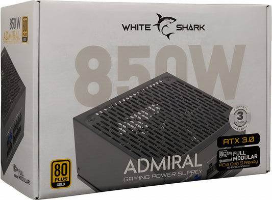 White Shark Admiral | 850 Watt Gold ATX 3.0 PSU | PCIe 5.0 | Power Supply | Voeding - Matmuis - Matmuis