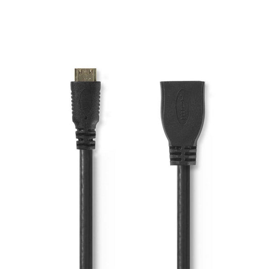 Nedis CVGP34590BK02 | 0,2 m HDMI Kabel | HDMI Type C (Mini) naar HDMI Type A | Zwart - Matmuis - Matmuis