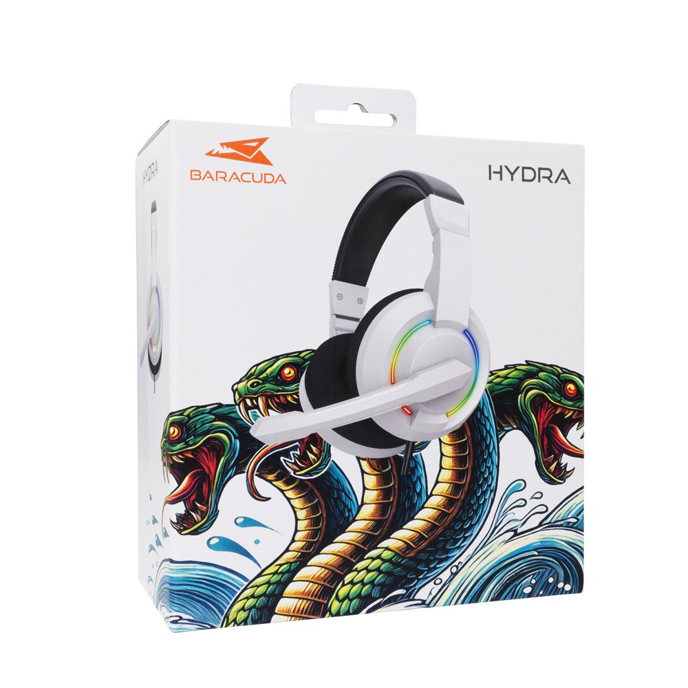 Baracuda HYDRA RGB Rainbow | Gaming Headset 3,5mm & USB | Wit - Matmuis - Matmuis