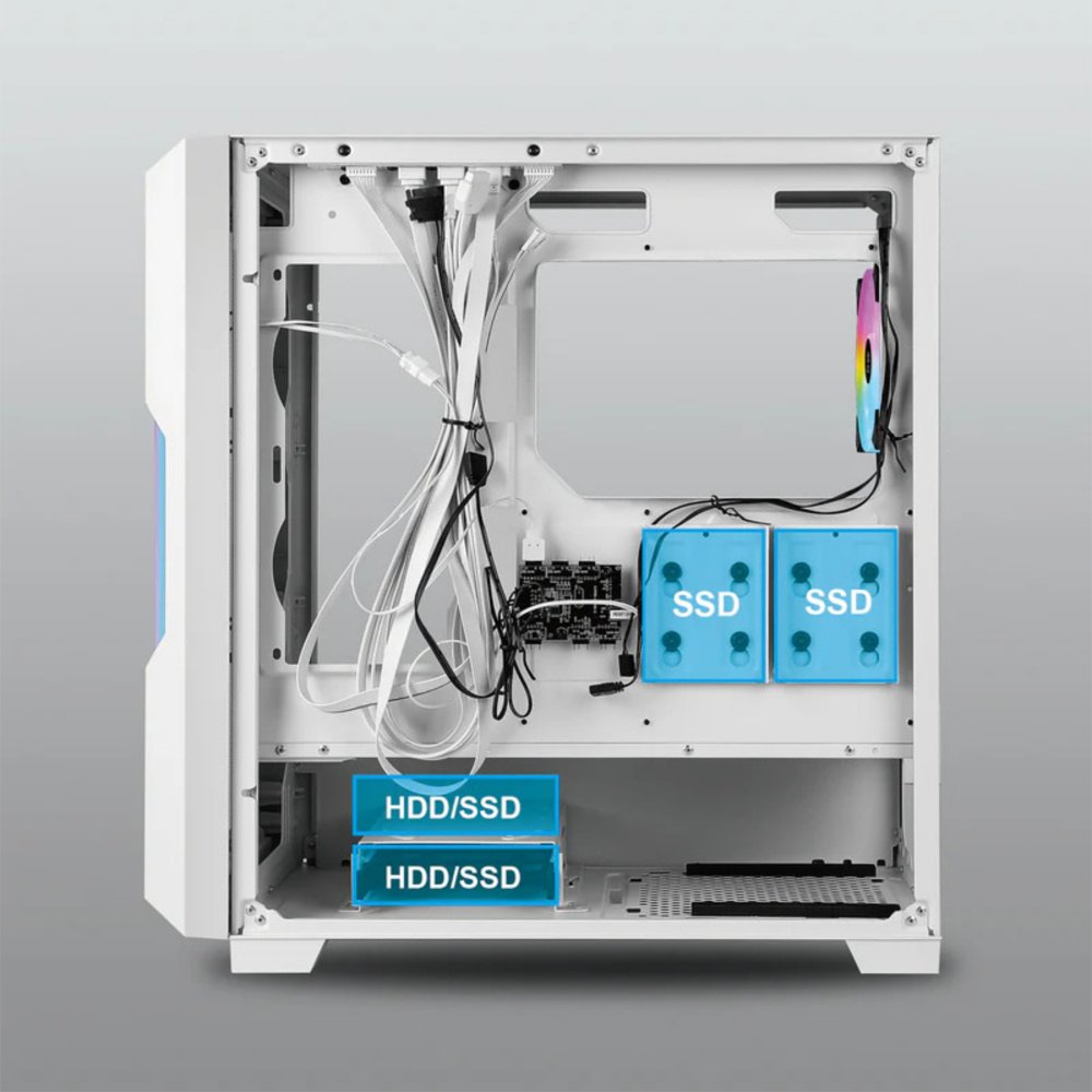 Azza Guardian 520 RGB | Midi Tower Case | Wit - Matmuis