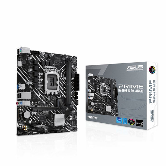 ASUS PRIME H610M-K D4 ARGB | Socket LGA 1700 | Intel H610 | 2xDDR4 | Micro-ATX | Moederbord - Matmuis - Matmuis