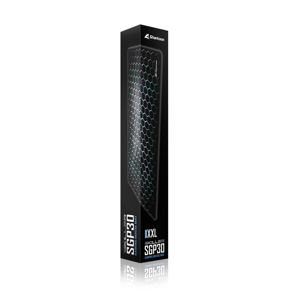Sharkoon SKILLER SGP30 | Gaming-muismat | XXL-formaat (900 x 400 mm) | Waterafstotend textiel | Antislip rubberen onderzijde | Zwart/Groen