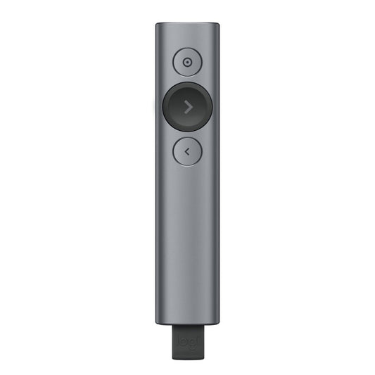 Logitech Spotlight Presenter | Draadloos | Bluetooth & USB 2.4 GHz | Bereik tot 30 meter | Grijs