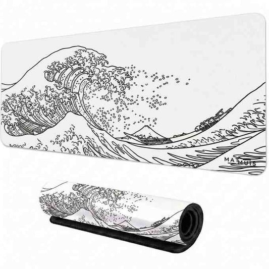 XXL Muismat | Wave Trace White - Matmuis