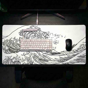 XXL Muismat | Wave Trace White - Matmuis