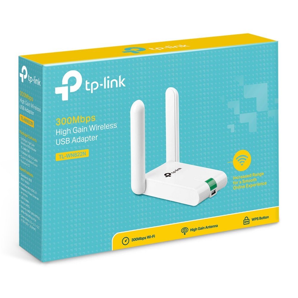TP-Link TL-WN822N | Wi-Fi 4 USB Adapter | 300 Mbps | 2,4 GHz | Dual Antennes | USB 2.0 | Zwart - Matmuis