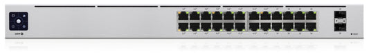 Ubiquiti UniFi 24-Port PoE | Managed L2/L3 Switch | 24 Poorten | Gigabit Ethernet (10/100/1000 Mbps) | PoE | 1U Rackmount | Zilver - Matmuis