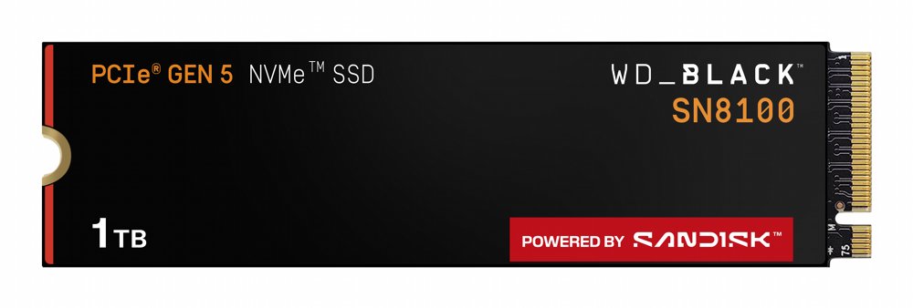 WD Black SN8100 | 1TB NVMe SSD | PCIe 5.0 x4 | M.2 | Tot 12.000 MB/s